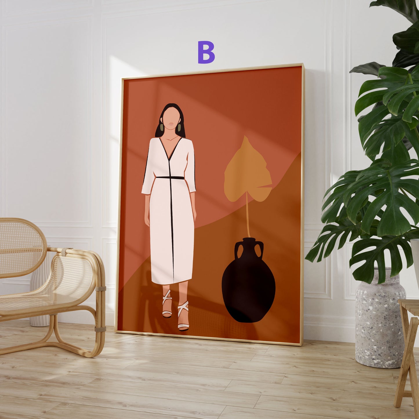 Abstrakte Frauen Poster · Geschenkidee · Boho Frauen Terrakotta Wüstenmotive · Dekoprint ohne Rahmen