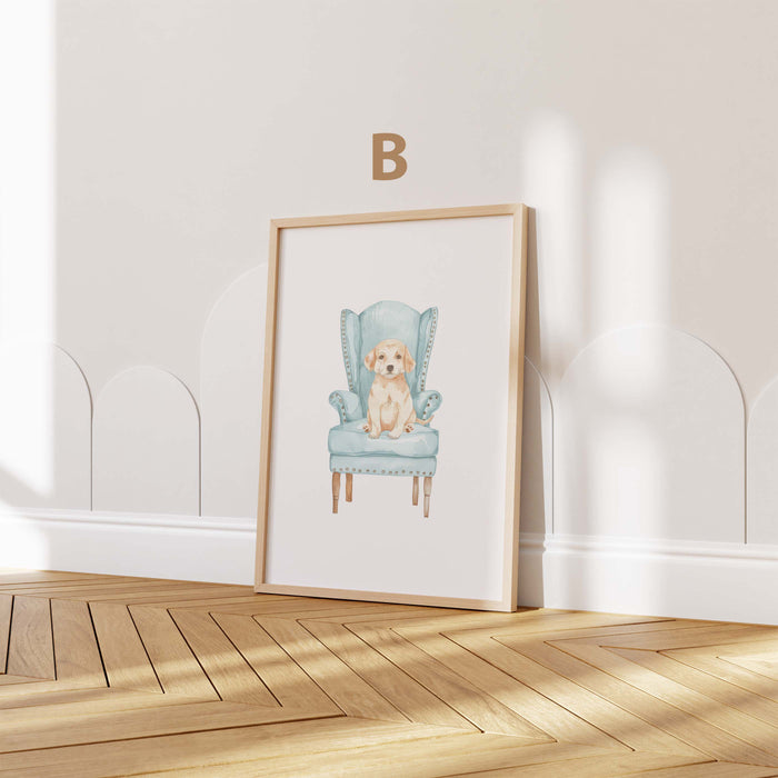 Niedliche Tierposter | Teddy, Hase & Giraffe für Kinderzimmer