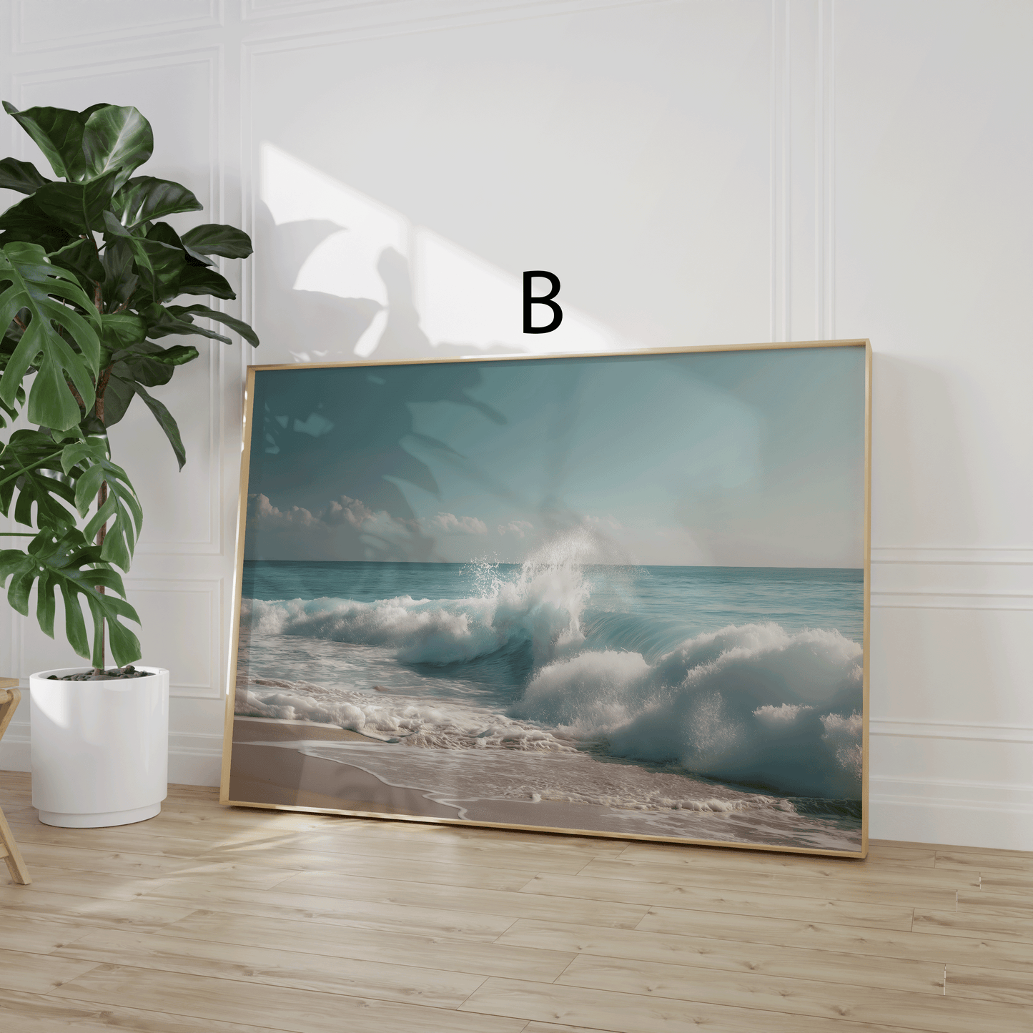 Strand Poster · Geschenkidee · Strand Palmen Muscheln · Dekoprint ohne Rahmen