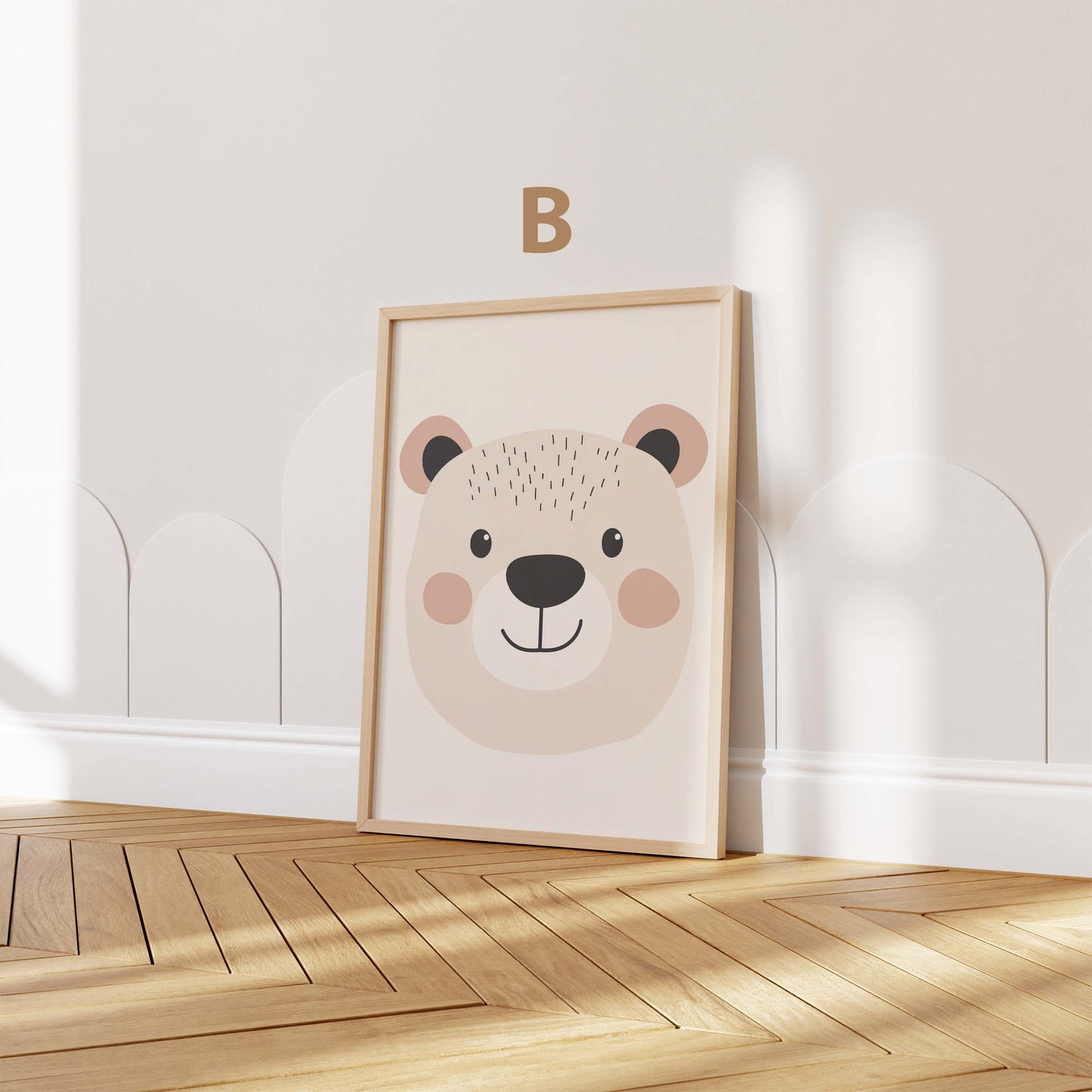 Boho Tier poster · Geschenkidee · Regenbogen, Bär, Katze, Schwein, Pudel und Löwe · Dekoprint ohne Rahmen
