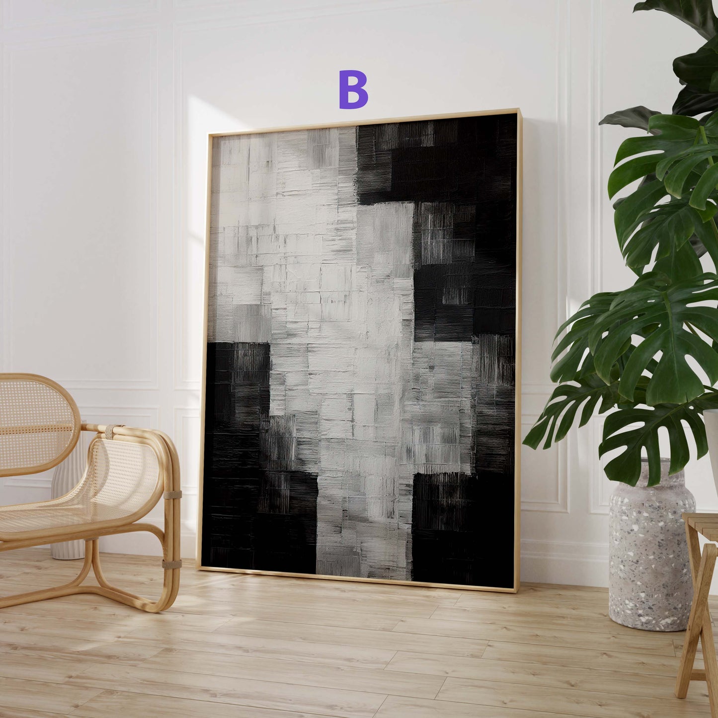Moderne Abstrakte Kunst Poster · Geschenkidee · Geometrische Schwarz Beige Wandbilder für Wohnzimmer Büro Schlafzimmer · Print ohne Rahmen