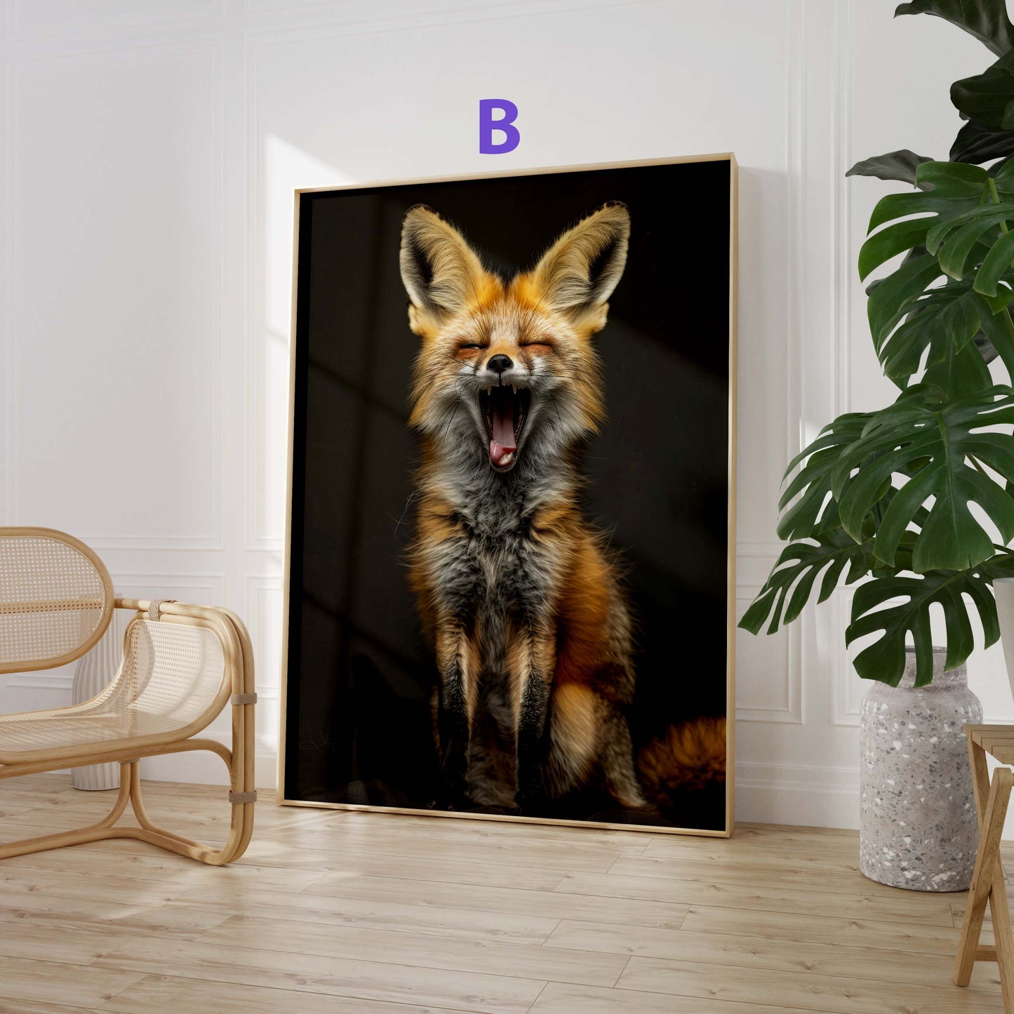 Safari Tiere Poster · Geschenkidee · Löwe, Fuchs und Giraffe · Dekoprint ohne Rahmen