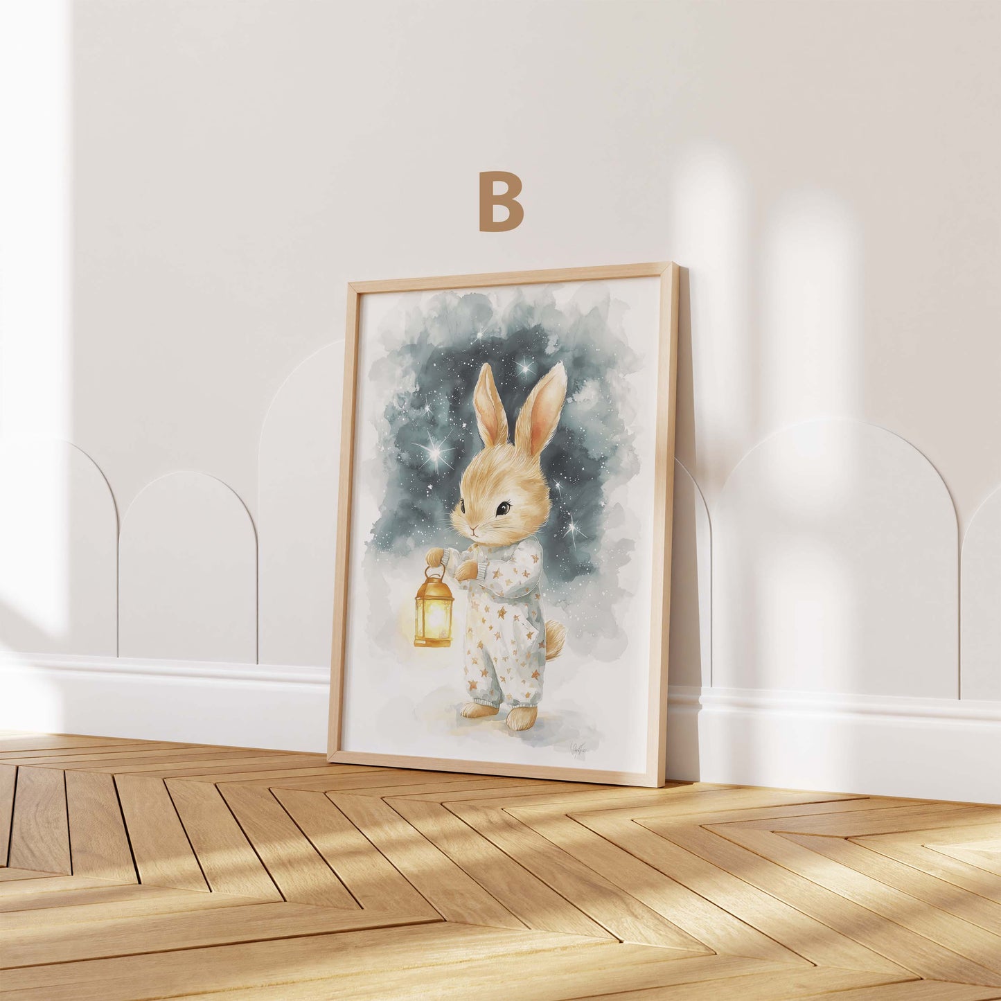Süßes Waldtiere Poster · Geschenkidee · Schlafende Waldtier Aquarell Illustration · Kinderzimmer Wanddeko · Print ohne Rahmen