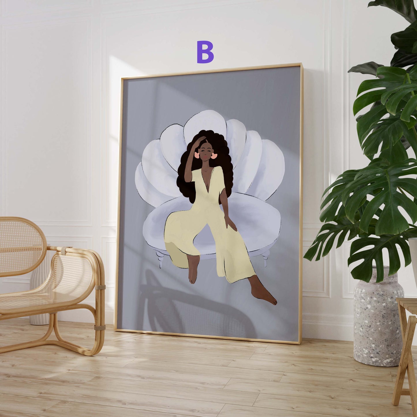 Frauen Porträt Poster · Geschenkidee · Moderne feminine Kunst und abstrakte Formen · Dekoprint ohne Rahmen