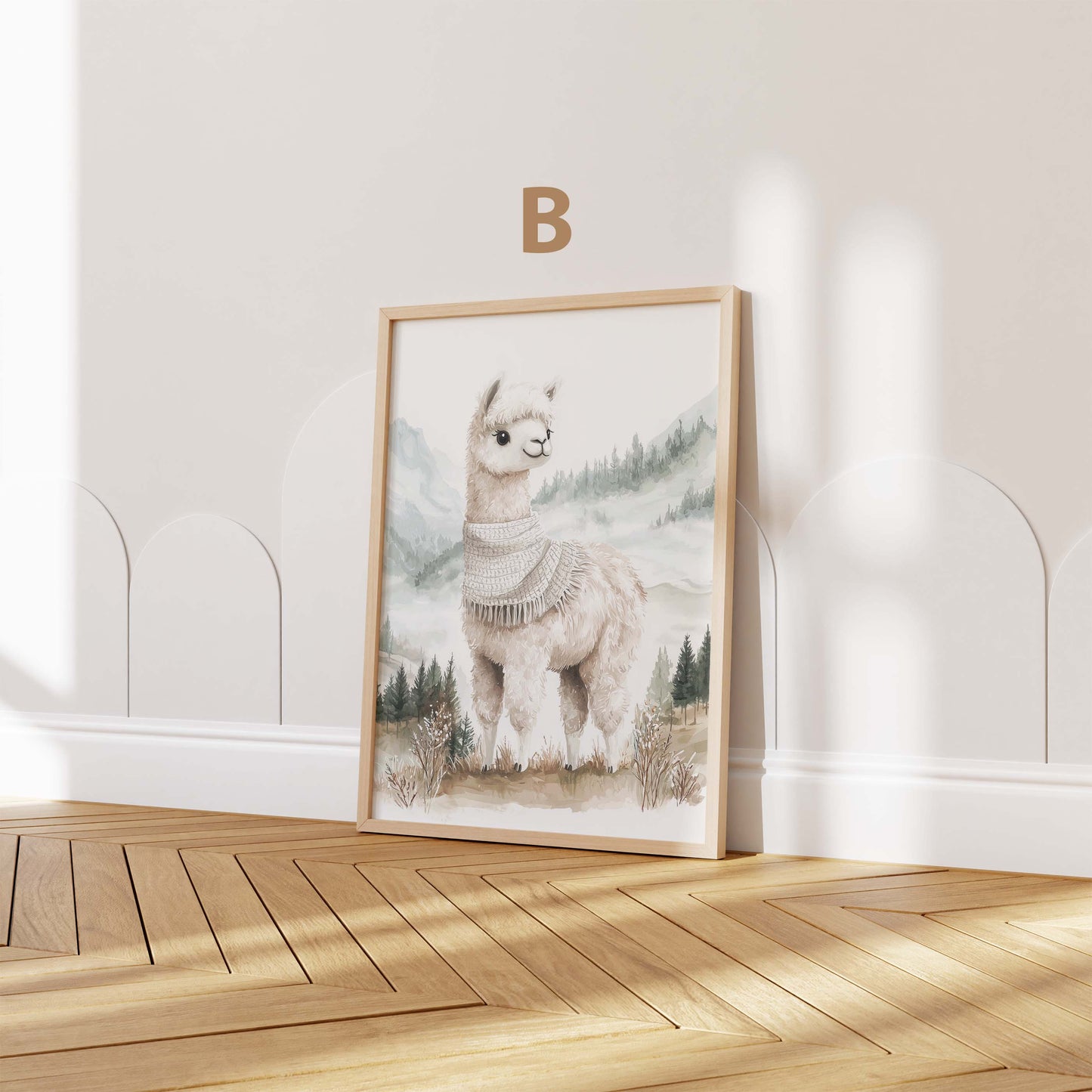 Süßes Alpaka Poster · Geschenkidee · Aquarell Tier Illustration Style Design · Kinderzimmer Wanddeko · Print ohne Rahmen