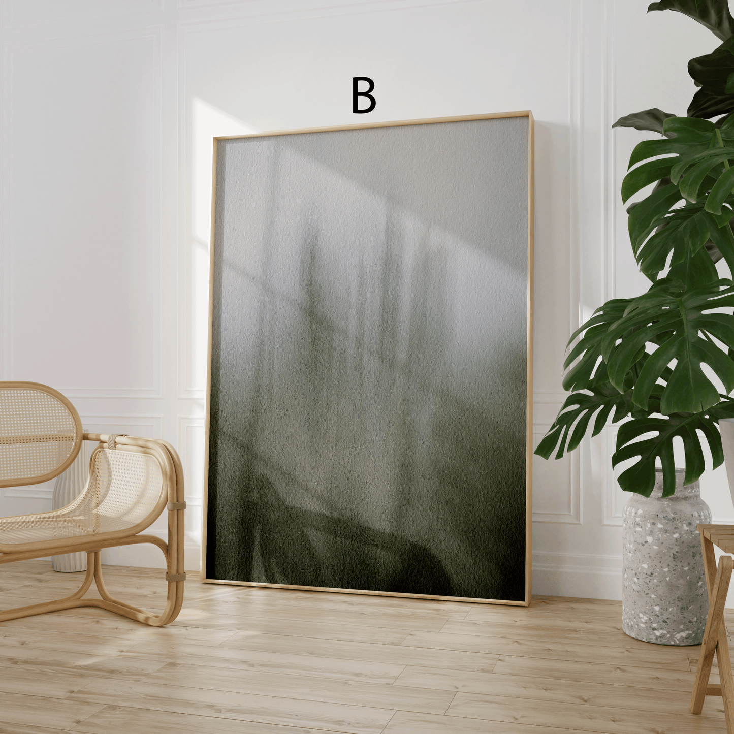Botanische Poster · Geschenkidee · Sanfte Blätter Nebel Wasserlandschaften Abstrakte Natur · Dekoprint ohne Rahmen