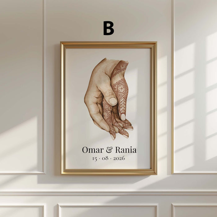 JUSTGOODMOOD Henna Hände Poster – Museumsgerechter Druck