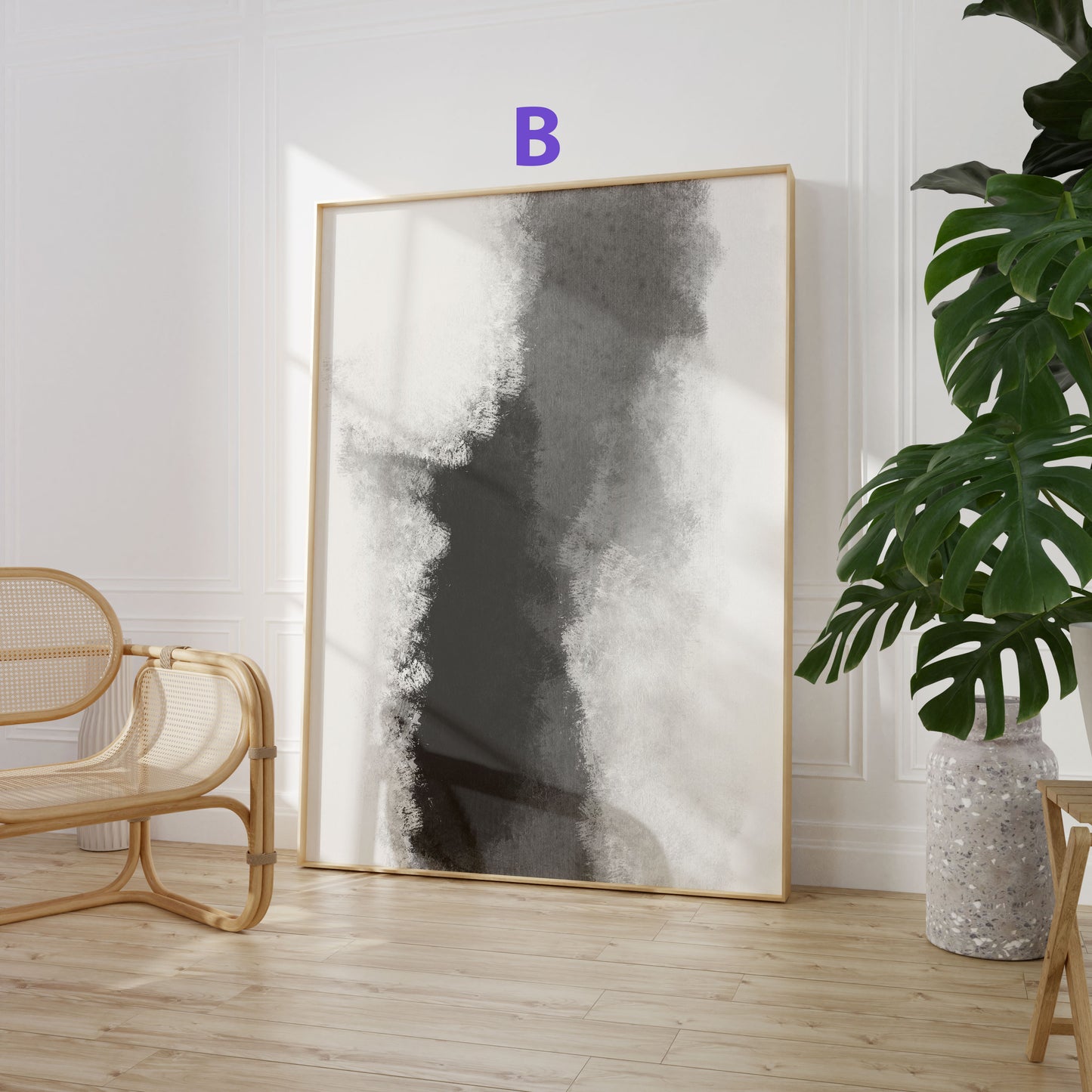 Abstrakte Bögen Poster · Geschenkidee · Minimalistische geometrische Linienkunst in Schwarz und Grau · Dekoprint ohne Rahmen