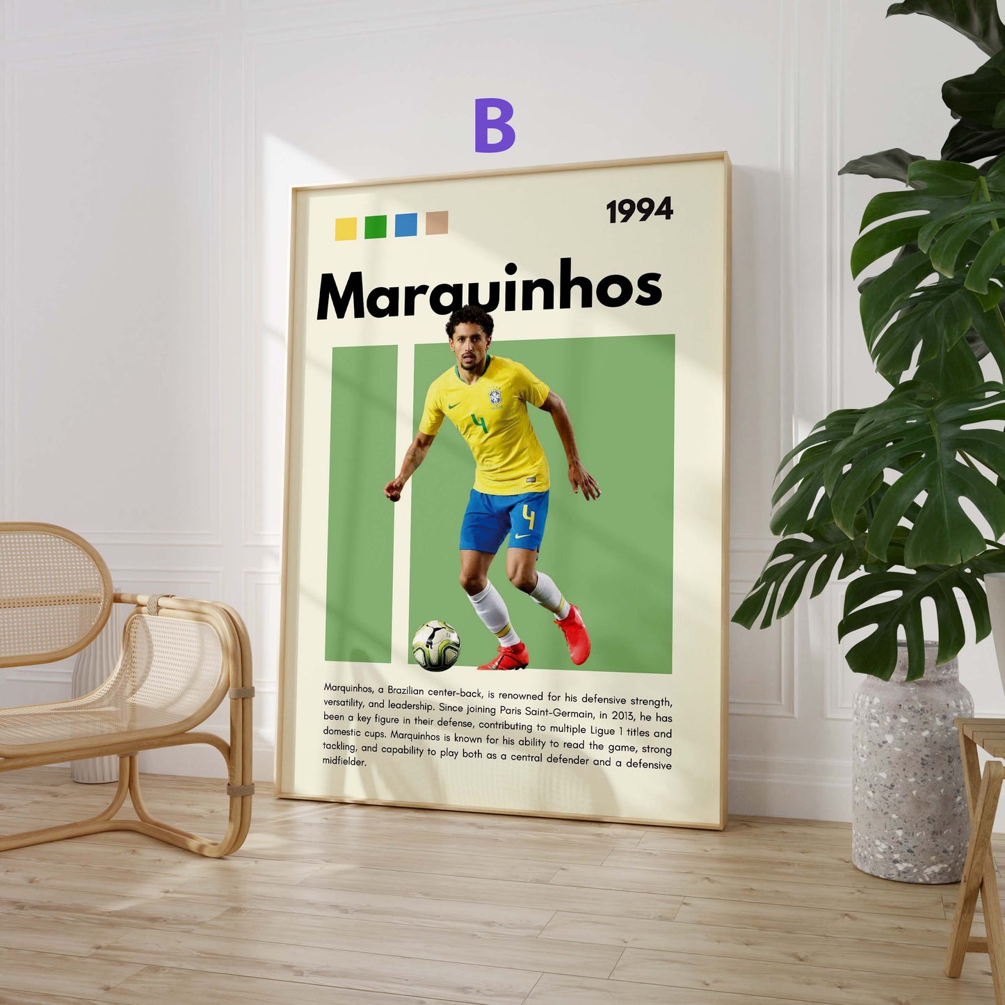 Fußball Stars Poster · Salah Marquinhos De Bruyne Son Bellingham Lewandowski · Sport Wanddeko · Print ohne Rahmen