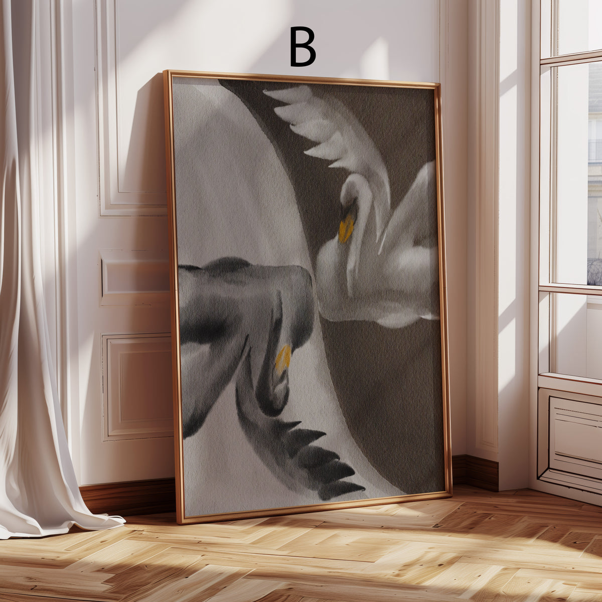 Poster Blumen · Geschenkidee · Botanische Blumen Schwan Ästhetische Kunst · Dekoprint ohne Rahmen