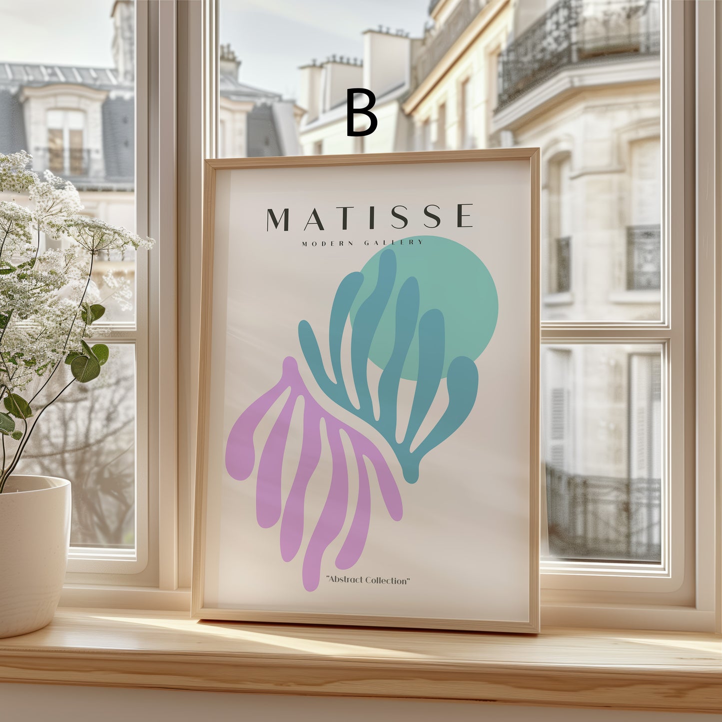 Matisse Poster · Geschenkidee · Abstrakte Scherenschnitte Frauenporträt Bunte Formen · Dekoprint ohne Rahmen