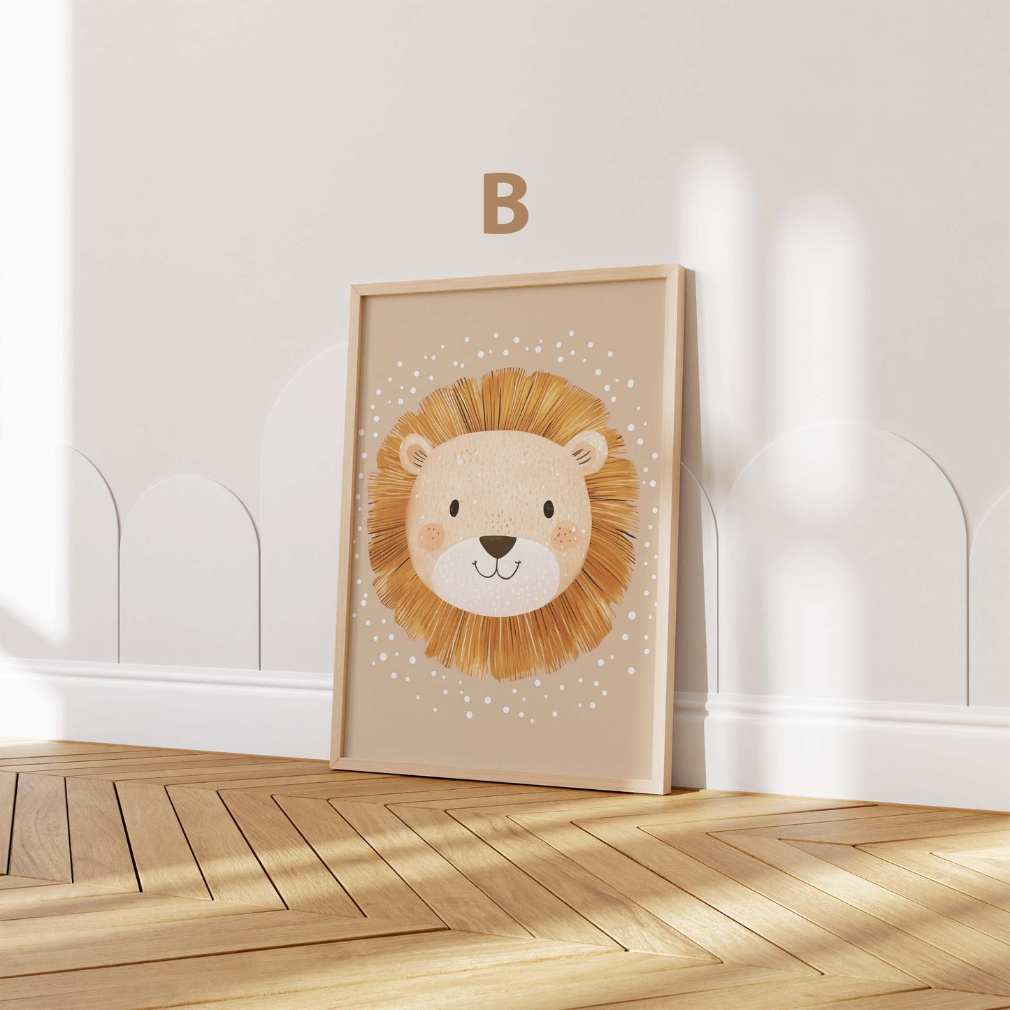 Süße Tiere Poster · Geschenkidee · Illustration Bär Löwe Giraffe · Kinderzimmer Deko · Dekoprint ohne Rahmen