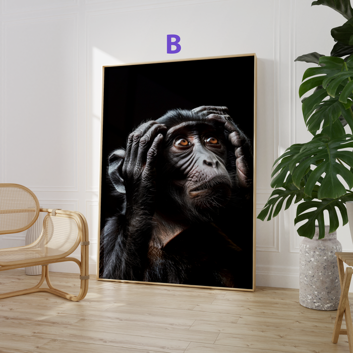 Affen Poster auf Baumwollcanvas – Premium Qualität