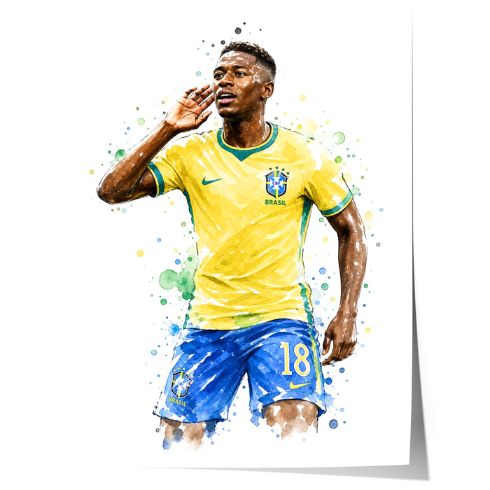 Brasilien Fußball Poster – Premium Baumwoll-Canvas