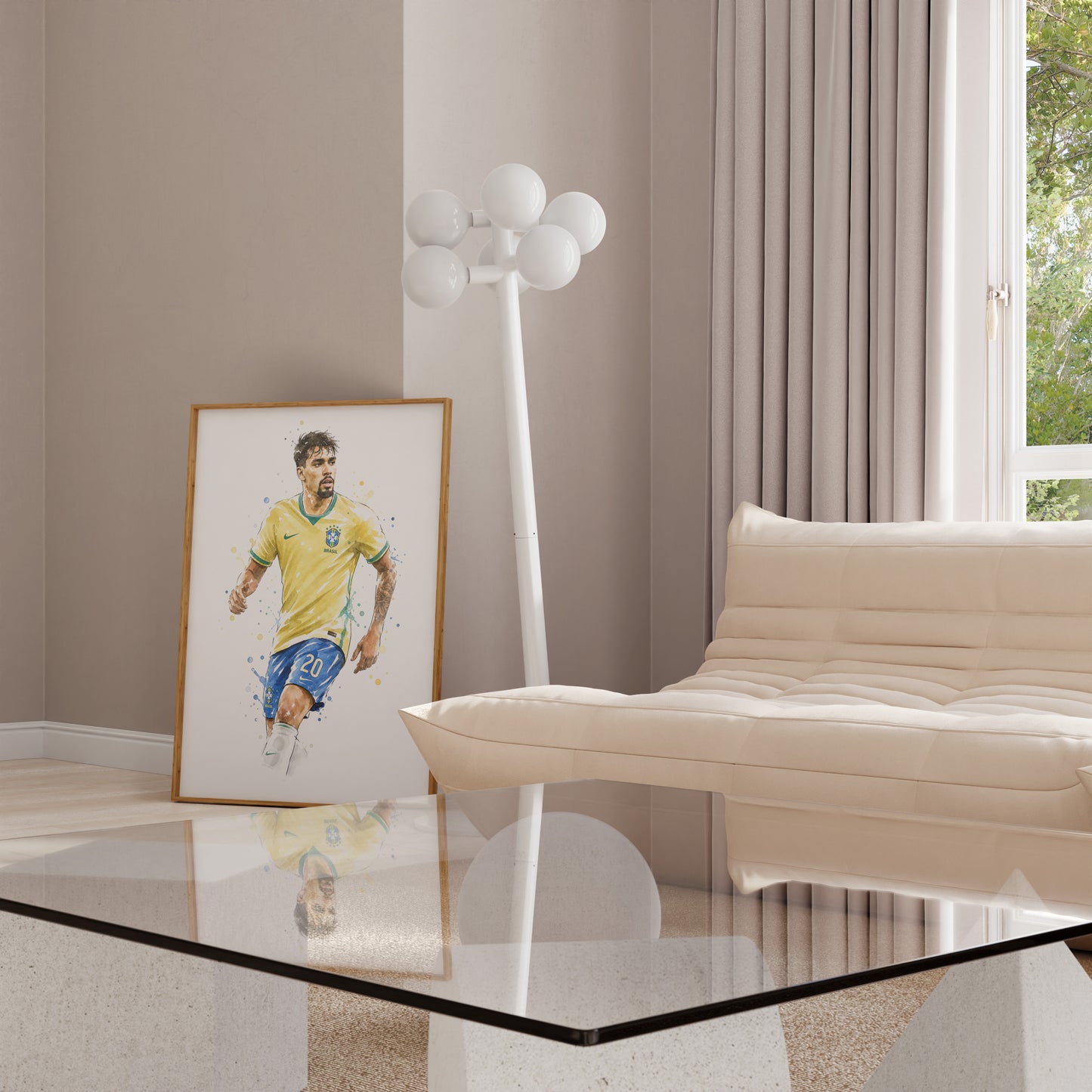 Brasilien Fussball Poster · Geschenkidee · Aquarell Sport Wandbild · Deko Print ohne Rahmen