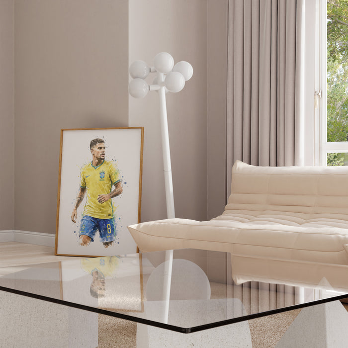 Brasilien Fussball Poster – Premium Baumwolle & Kunst