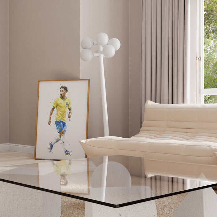 Brasilien Fußball Poster – Premium Baumwoll-Canvas