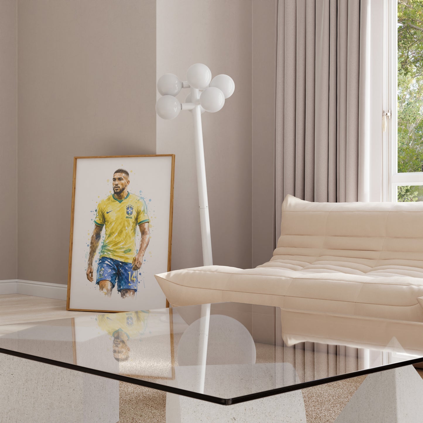 Brasilien Fussball Poster · Geschenkidee · Aquarell Sport Wandbild · Deko Print ohne Rahmen