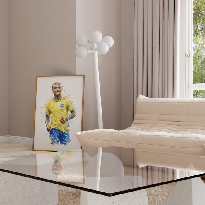 Brasilien Fussball Poster auf edlem Baumwoll-Canvas