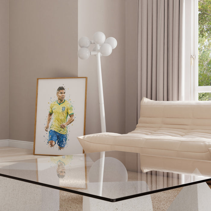 Brasilien Fussball Poster auf Premium Baumwolle