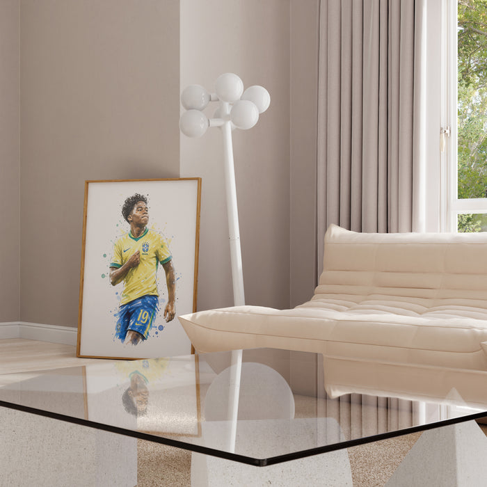 Brasilien Fussball Poster – Premium Baumwoll-Canvas