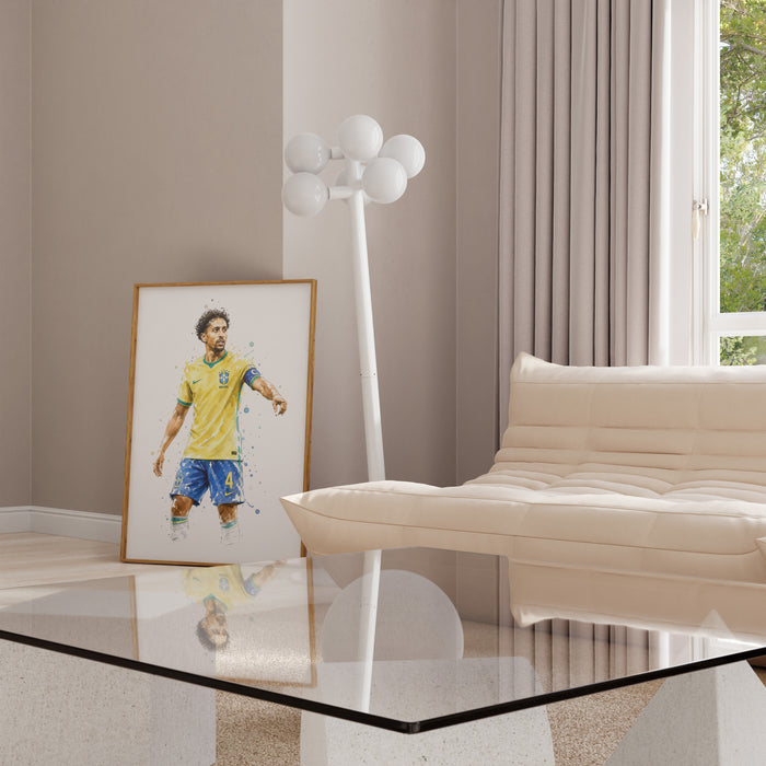 Brasil Fußball Poster auf Premium Baumwoll-Canvas