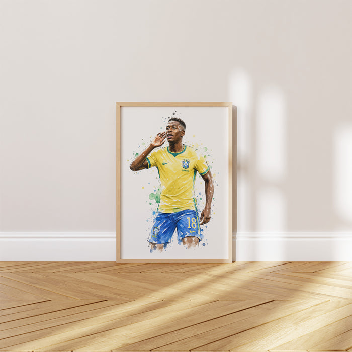 Brasilien Fußball Poster – Premium Baumwoll-Canvas