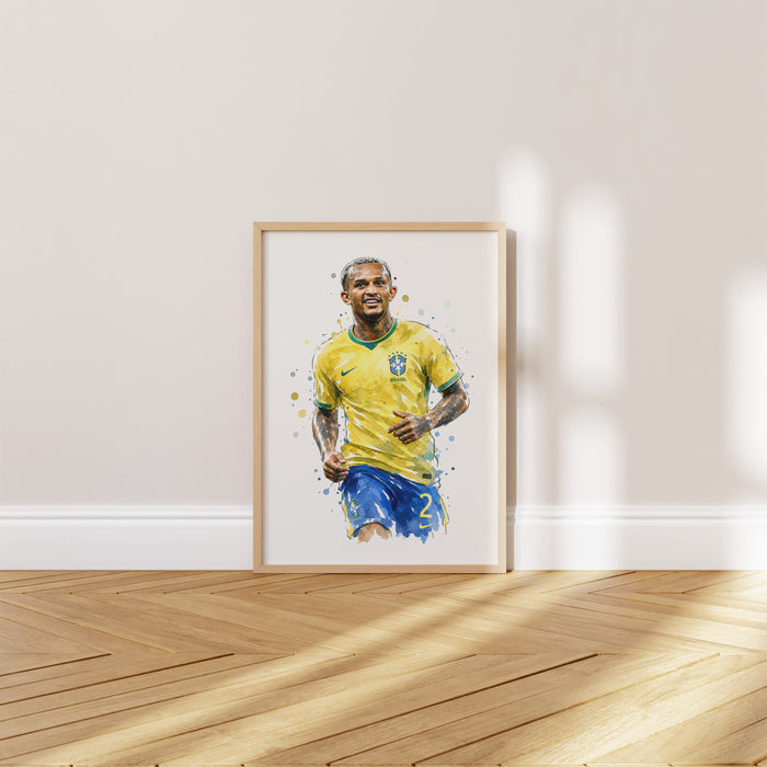 Brasilien Fussball Poster auf edlem Baumwoll-Canvas