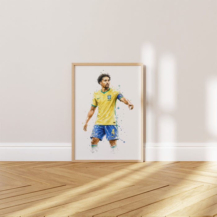 Brasil Fußball Poster auf Premium Baumwoll-Canvas