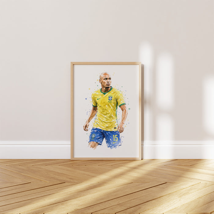 Brasilien Fussball Poster auf hochwertigem Baumwoll-Canvas