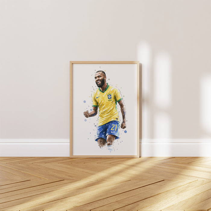 Brasilien Fussball Poster auf Baumwoll-Canvas
