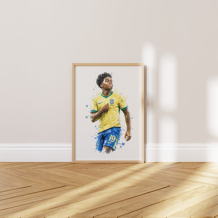 Brasilien Fussball Poster – Premium Baumwoll-Canvas