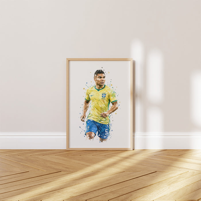 Brasilien Fussball Poster auf Premium Baumwolle