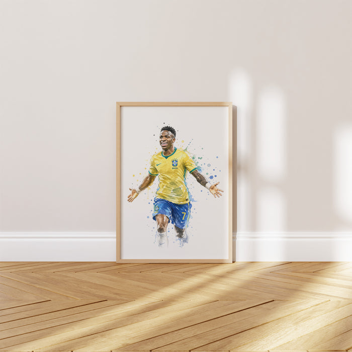 Brasilien Fussball Poster – Premium Baumwollkunst