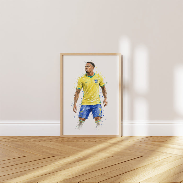 Brasilien Fussball Poster auf edlem Baumwoll-Canvas