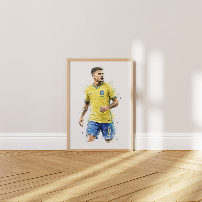 Brasilien Fussball Poster – Premium Baumwolle & Kunst