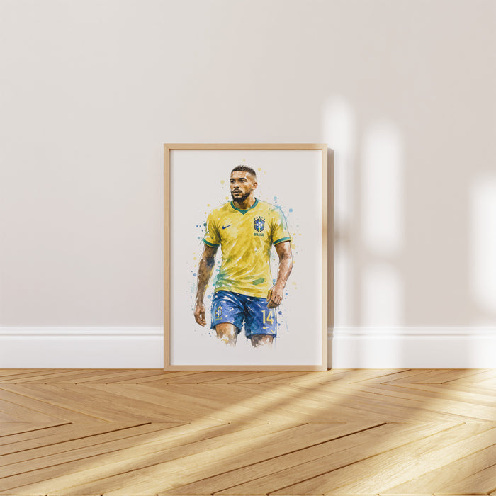 Brasilien Fußball Poster auf edlem Baumwoll-Canvas