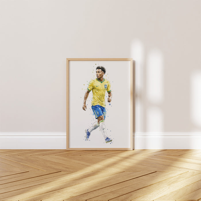 Brasilien Fußball Poster – Premium Baumwoll-Canvas
