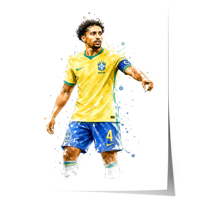 Brasil Fußball Poster auf Premium Baumwoll-Canvas