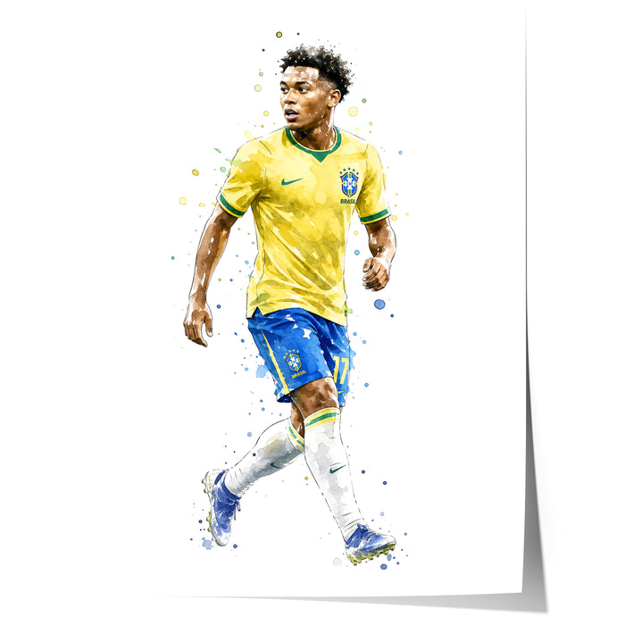 Brasilien Fußball Poster – Premium Baumwoll-Canvas