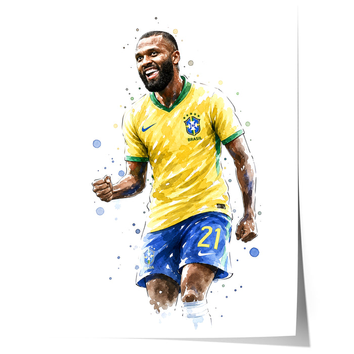 Brasilien Fussball Poster auf Baumwoll-Canvas