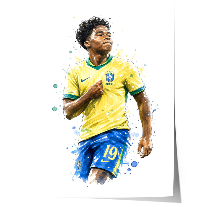 Brasilien Fussball Poster – Premium Baumwoll-Canvas