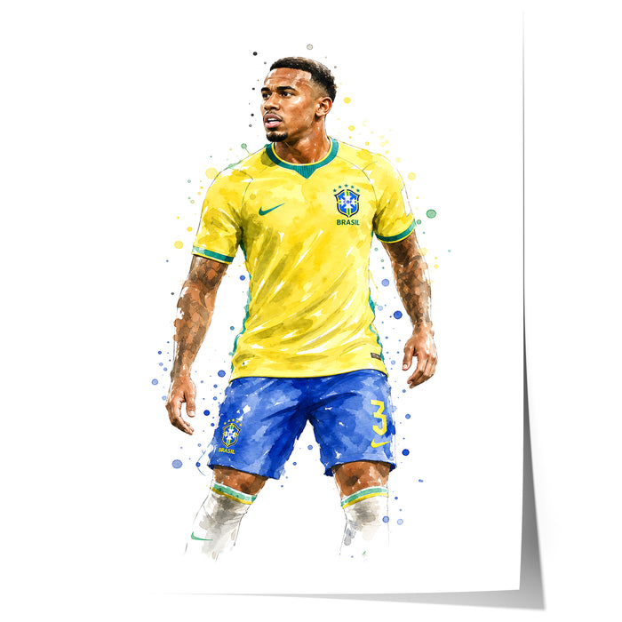 Brasilien Fussball Poster auf edlem Baumwoll-Canvas