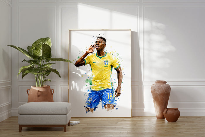Brasilien Fußball Poster – Premium Baumwoll-Canvas