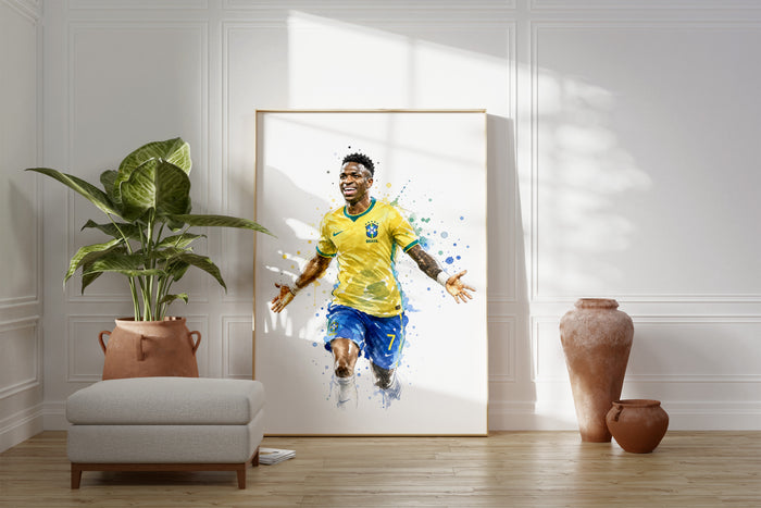 Brasilien Fussball Poster – Premium Baumwollkunst
