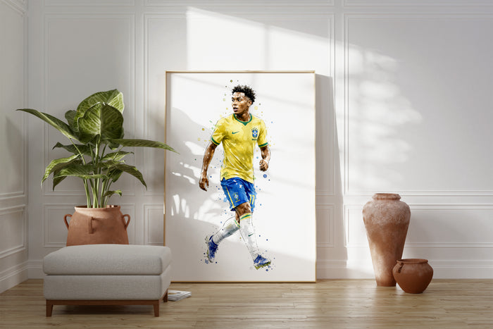 Brasilien Fußball Poster – Premium Baumwoll-Canvas