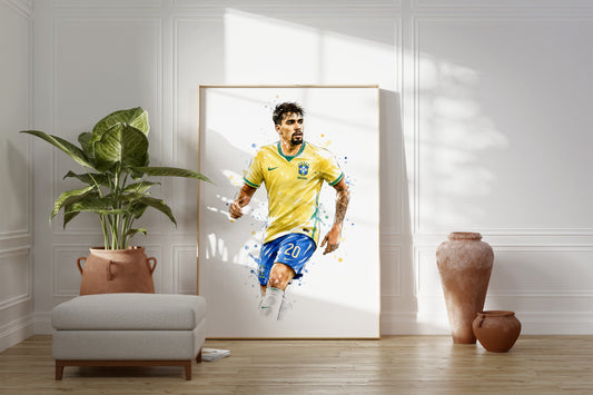 Brasilien Fussball Poster · Geschenkidee · Aquarell Sport Wandbild · Deko Print ohne Rahmen