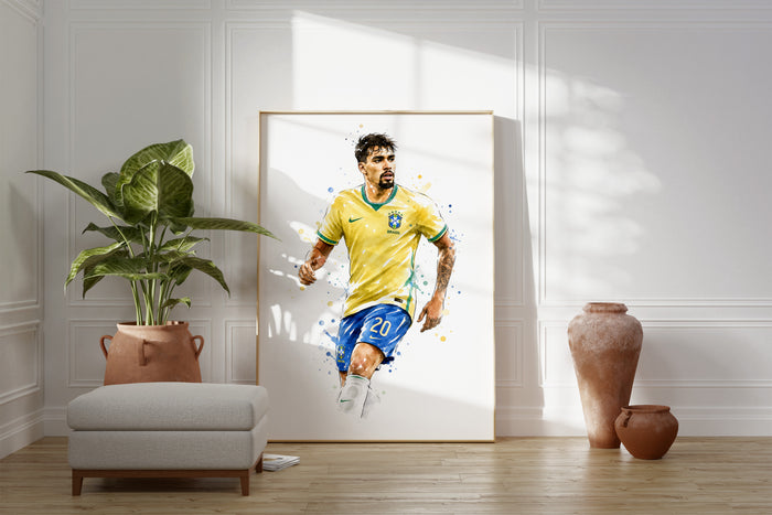 Brasilien Fussball Poster – Edles Baumwoll-Canvas