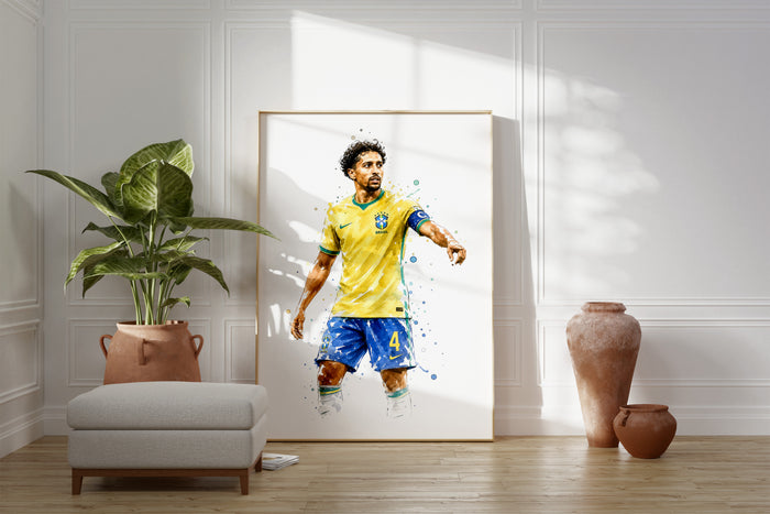 Brasil Fußball Poster auf Premium Baumwoll-Canvas