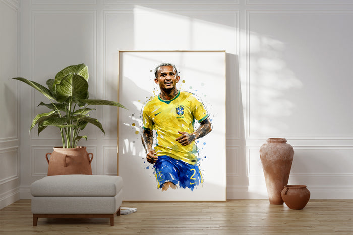 Brasilien Fussball Poster auf edlem Baumwoll-Canvas